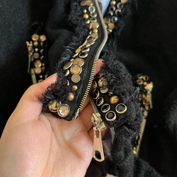 Unbranded bejeweled wool mix jacket coat oversized Size L - Picture 2 of 7